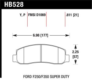 Ford F350 Brake Pads - Front - Hawk Performance - Super Duty, High Performance Street - `05-`11